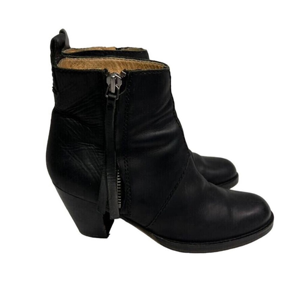 ACNE Studio black leather pistol ankle boot